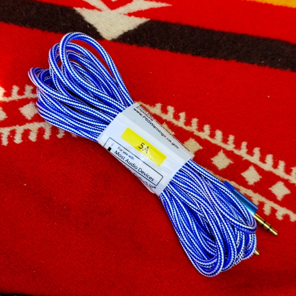 10ft wireless gear fabric aux cord- New